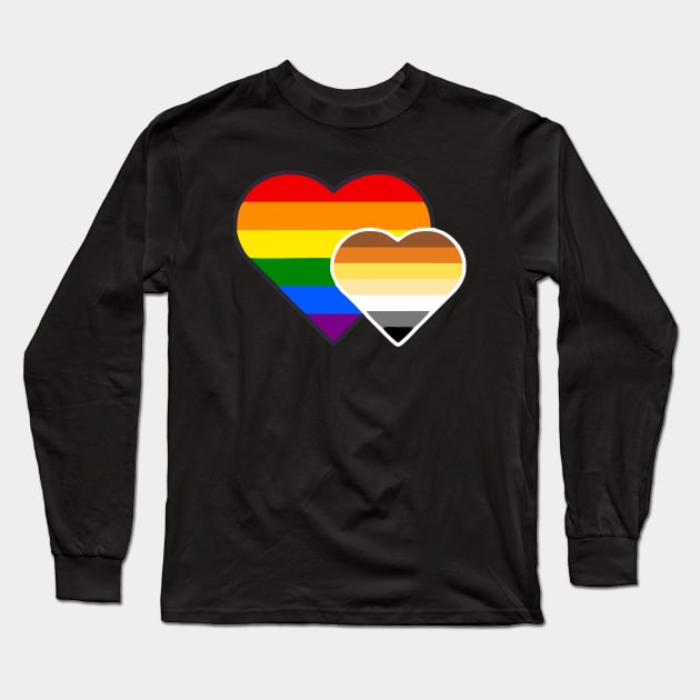 Bear Pride Double Heart Long Sleeve T-Shirt by Blood Moon Design